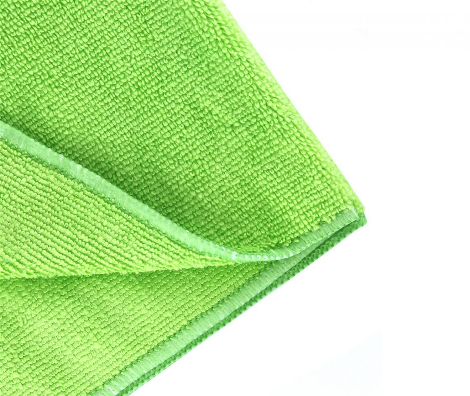 MFT 265 gsm 50X70 cm Havlu Mikrofiber Overloklu Temizlik Bezi-Yeşil / HATASIZ